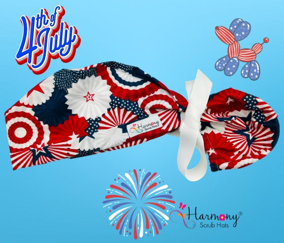 4th OF JULY Presidential Modern Pony™ Scrub Hat