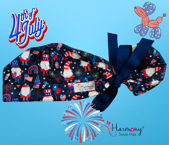 4th OF JULY Gnomes Modern Pony™ Scrub Hat