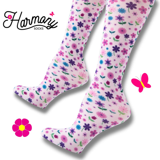 Spring Flowers Knee High Compression Socks - 10-18mmHg Knit