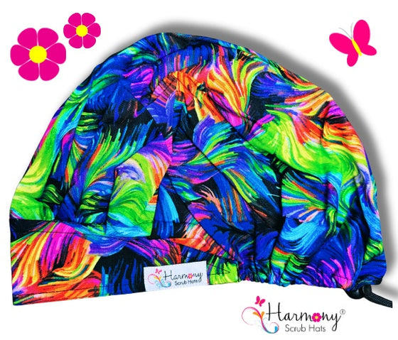 Colorful Feathers Modern Bouffant™ Scrub Hat