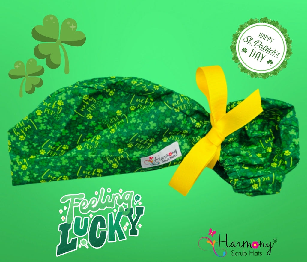 ST PATRICKS DAY Lucky Pup Modern Pony™ Scrub Hat