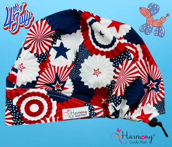 4th OF JULY Presidential Modern Bouffant™ Scrub Hat